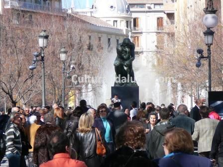 "El pensador" de Rodin,en Granada. Ao 2008.Foto:Alfredo Garrido