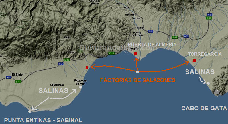 El Golfo de Almería era un centro importante de salineras y salazones