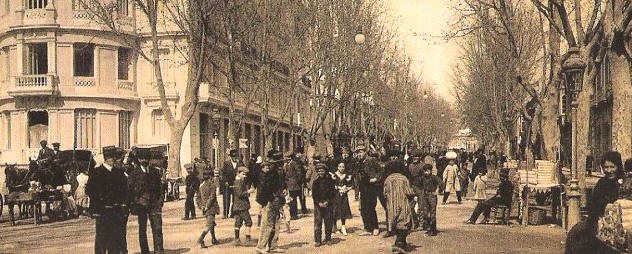 Paseo del Prncipe Alfonso XIII a principios del siglo XX con la casa de los Rodrguez.