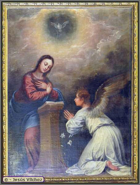 "La Anunciacin" de Alonso Cano, en el retablo de la Capilla de La Piedad.