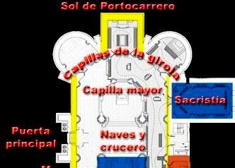 Plano de las capillas de la girola en el bside de la catedral.