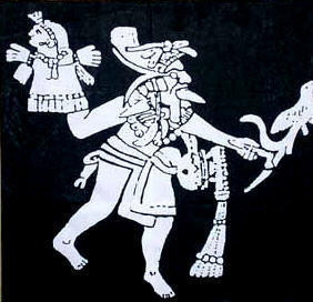 Pintura pre-colombina representando un títere de guante.