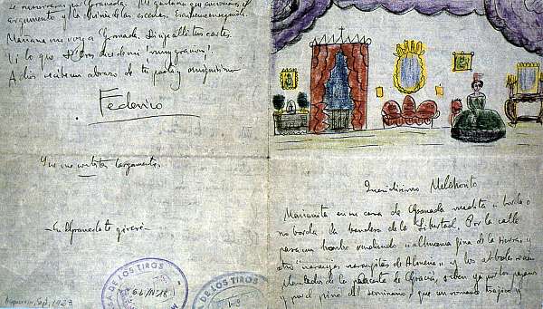 Carta de Federico Garca Lorca, explicando el proyecto de su obra MARIANA PINEDA. Casa de los Tiros-Granada