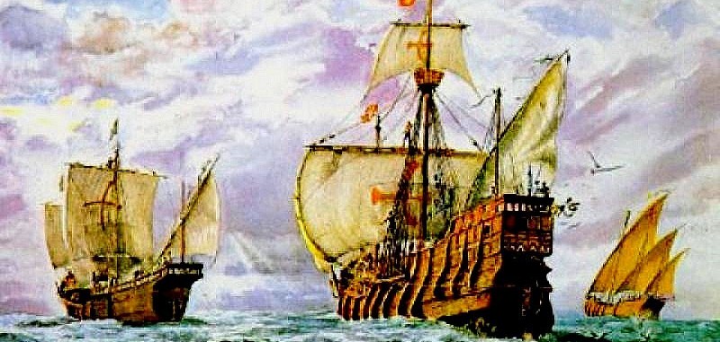 Carabelas de Cristóbal Colón en su primer viaje hacia las Indias.