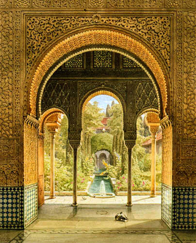Jardines del Generalife en la Alhambra de Granada