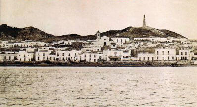 Pueblo de Garrucha. visto desde  el mar