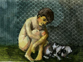 "Niño con perro" de Ilich Roimeser