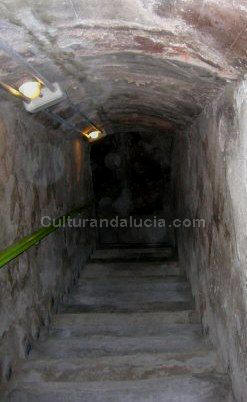 Escalera de descenso a un nivel inferior del refugio. Foto: M.Soler