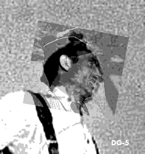 Superposición realizada por Luca Pagni del rostro de Robert Capa sobre la fotografía "Falling soldier".Pulsar para ampliar