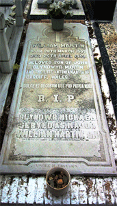 Sepultura de William Martin en el cementerio de Huelva