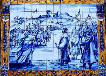 El rey Alhamar y Fernando III el Santo en la toma de Arjona.