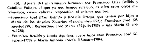 Párrafo de la publicación de Manuel López Pérez en el que explica el cambio de nombre de María Bellido