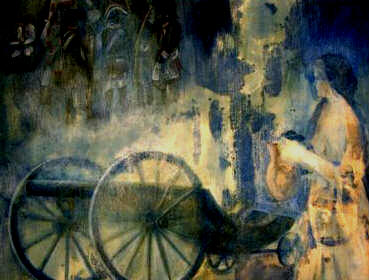 "María Bellido y el agua" pintura de Consuelo Vallejo