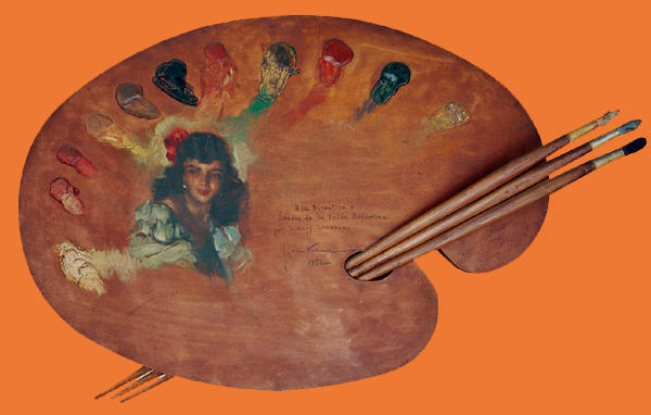 Paleta del  pintor George Owen Wynne Apperley