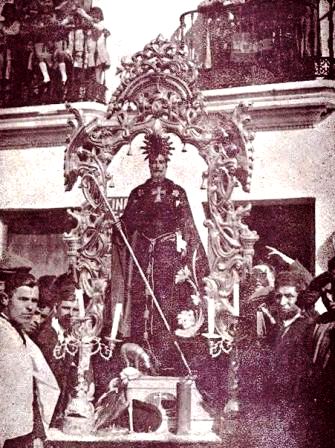 Foto de la procesión de San Antonio Abad en 1.935 en Trigueros (Huelva)