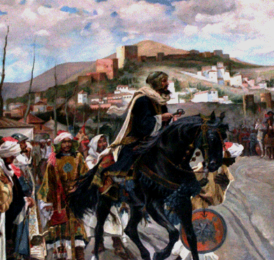 Rendición de Granada en 1492 del pintor Francisco Pradilla Ortiz.Boabdil se dispone a entregar las llaves de la ciudad