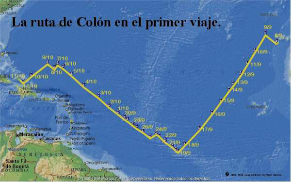 Ruta de Coln en el primer viaje