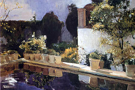 Joaqun Sorolla y Bastida  - La alberca, Alczar de Sevilla