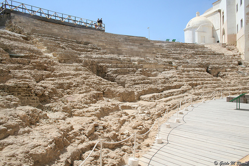 Teatro romano de Cdiz. Detalle del gradero.