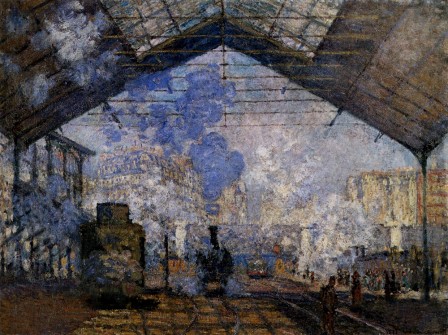 "Estación de San Lázaro". Pintura de Claude Monet.