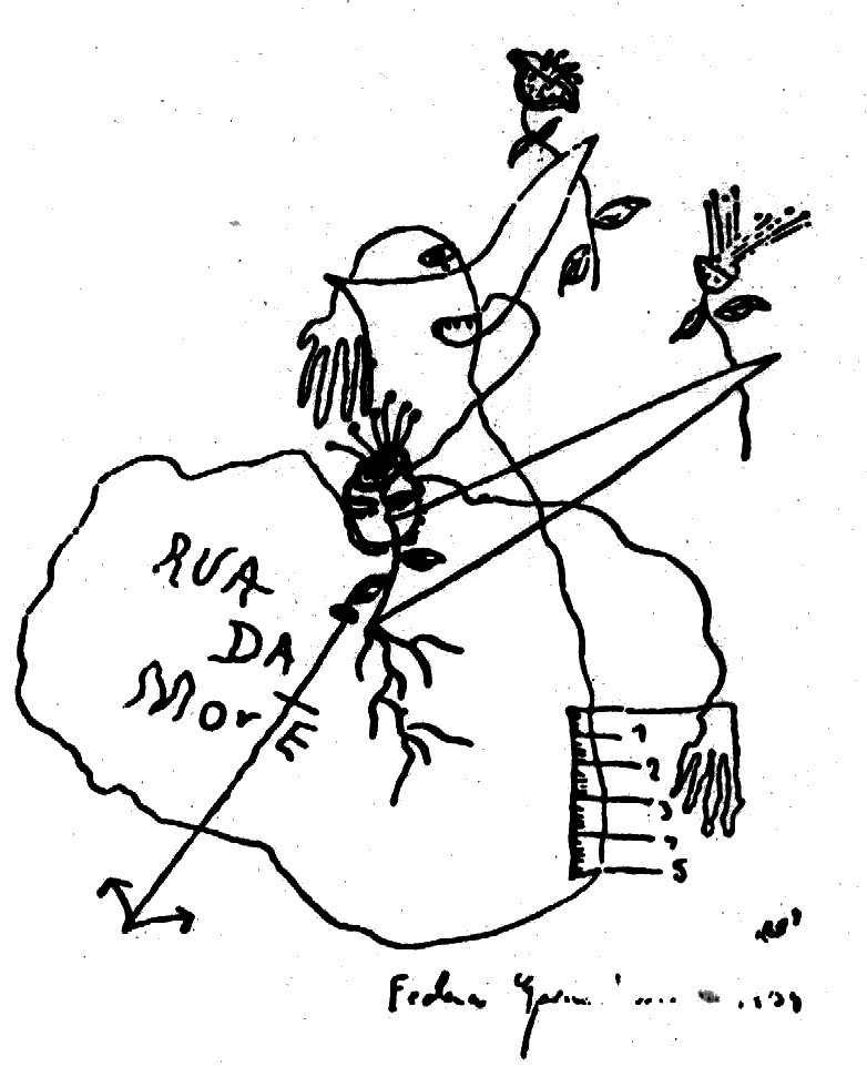 "Rua da morte", dibujo de Federico Garca Lorca.